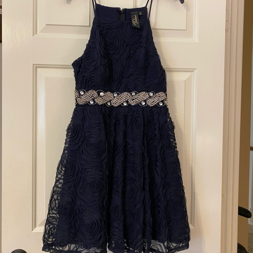 TRIXXI NAVY BLUE HOMECOMING DRESS